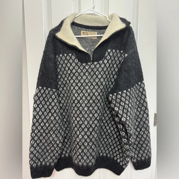 Vik Wool Icelandic Wool Sweater Nordic Zip Neck Made in Iceland - Picture 3 of 12